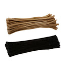 100 Pieces Shilly-stick Chenille Stems Pipe Cleaners Kids DIY Toys - Brown&Black