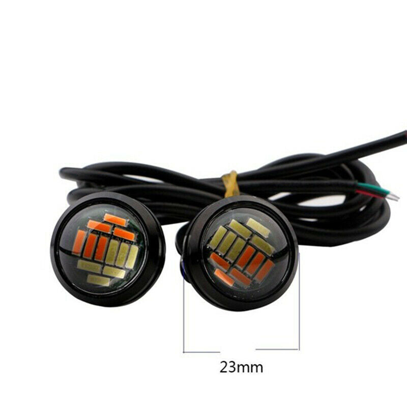 4 Pcs Car 12V 23Mm Dual Color Switchback 4014 12 Led Drl Eagle Eye Daytime  I9J9