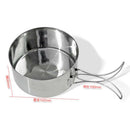 2 Pieces Camping Pot and Pan Set, Non-Stick Backpacking Cookware Mess Kit for