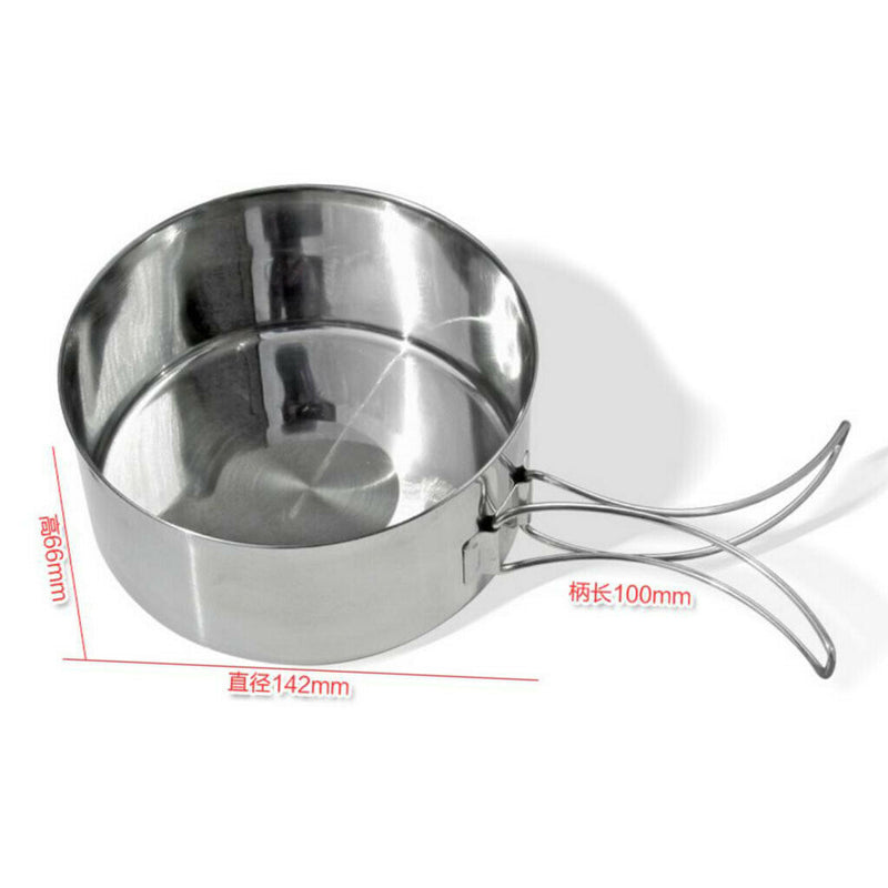 2 Pieces Camping Pot and Pan Set, Non-Stick Backpacking Cookware Mess Kit for