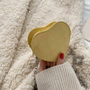 Love Heart Crossbody Handbag Women Kids Leather Small Shoulder Bag (Yellow)