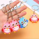 5pcs Cartoon Animal Cute Owl Silicone Kering Keychains Holder Key Chain GiftsS3C