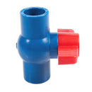 2pcs 20mm Full Port Non slip Handle Lever PVC Ball Valve Blue Red