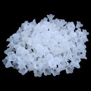 200 White Lily Flower Frosted Acrylic Beads 14x10mm