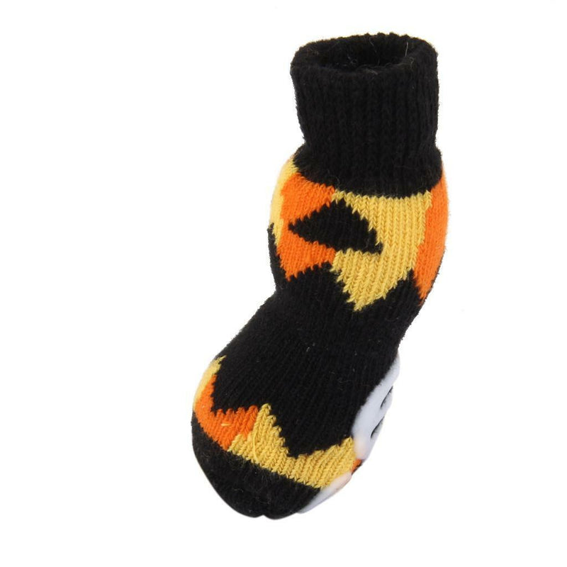 Dog Socks with Non-Slip Rubber Grips for Dogs & Puppies Yellow Black Size L