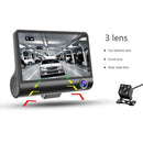 4 inch HD 1080P Three Lens Car Dash Camera Night Vision Cam Video Driving R