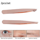 2Pcs/Set Slanted Eyebrow Tweezers Eye Lashes Tweezer Nippers Face Hair Remo FT
