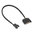 Sleeved SATA 15Pin to 4Pin Cooling Fan Power Adapter Extension Cable Wire Cord