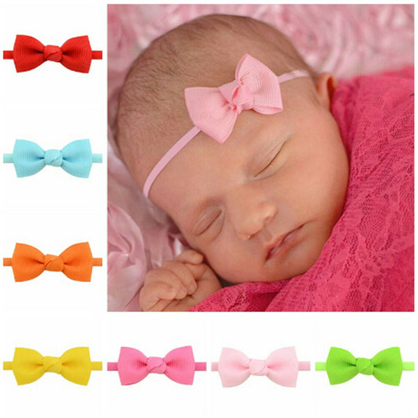 5pcs Mixed Bowknot Mini Headbands Baby Girl Hair Accessories Newborn Hair band Z
