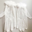 2 Pairs Short Wedding Gloves Bride Beaded Lace Formal Evening Party Pro ABX