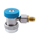Car Air Conditioner R134a Adjustable Quick Coupler Connector Adapter Blue+S