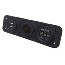 Waterproof Car Boat Dual Ports USB Charger Cigarette Lighter Port Voltmeter