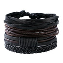 Man European Hot Retro Leather Multilevel Cowhide Handmade Woven Bracelet