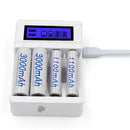 4 Slots LCD Plug Battery Batteries Charger For DC 5V 2A AA/AAA Rechargeable 2018