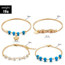 4pcs Retro Shell Flower Bracelet Slice Bangles Women Jewelry Gift (Style 7)