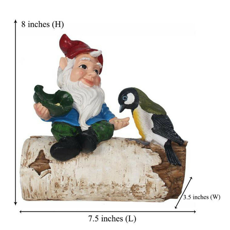 Bird Feeders for Outside, Garden Gnome Outdoor Statue, Small Statue for