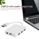 5Gbps USB 3.0 HUB Splitter for Laptop PC 3 USB3.0 Audio Type C Female Converter