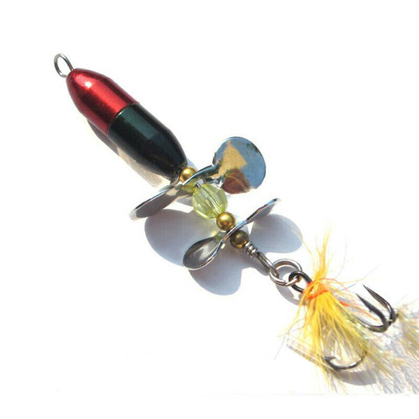 Long Casting Spinner Bait Fishing Lure Double Tail Propeller Trout Carp Cat