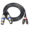 Hifi Audio Cable 2 Rca Male to Xlr 3 Pin Female Mixing Console Amplifier Du M3F3