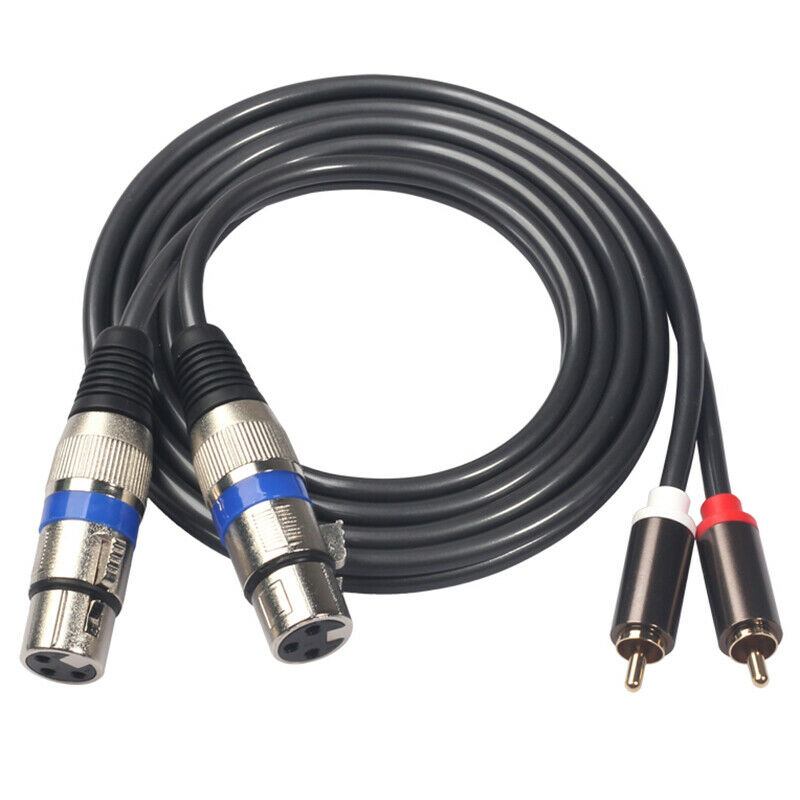 Hifi Audio Cable 2 Rca Male to Xlr 3 Pin Female Mixing Console Amplifier Du M3F3