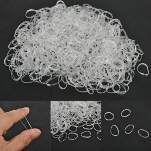 Hot 500Pcs/set Mini Small Clear Rubber Hair Elastic Braids Plaits Braiding Band'