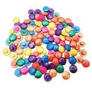 100Pcs Mixed Color Round Wooden Buttons for Children Sweater Clothes Sewing