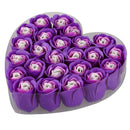 24 Pcs Purple Scented Bath Soap Rose Petal in Heart Box