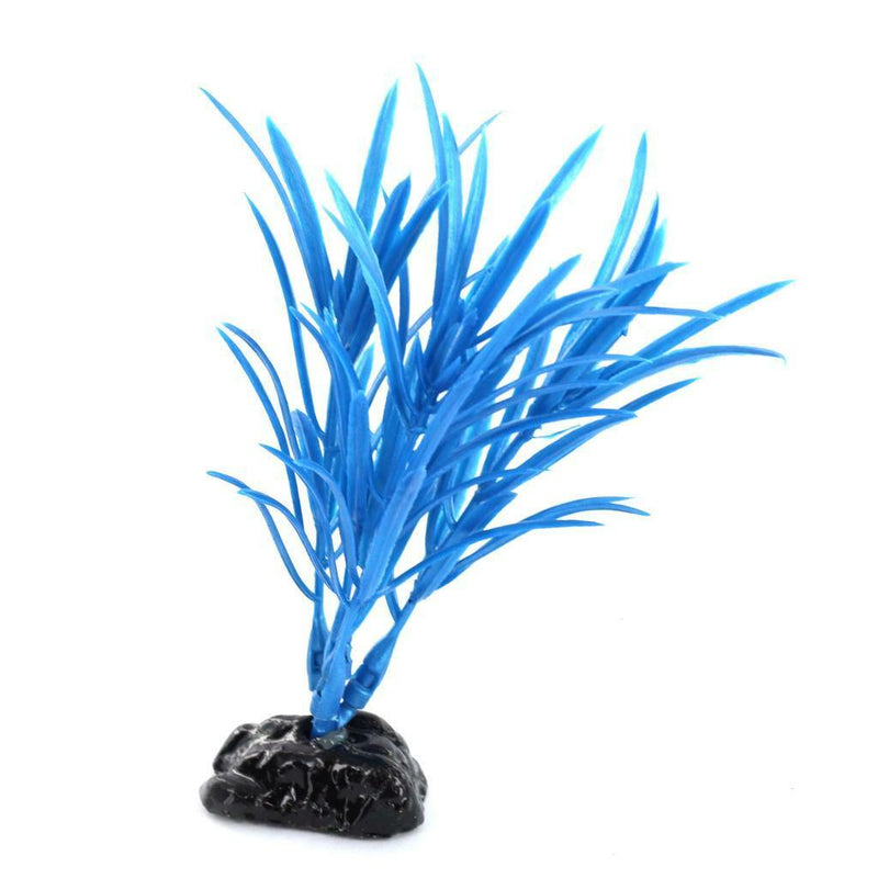 Fluorescent Blue Artificial Plant Grass Aquarium Fish Tank Water Decoration