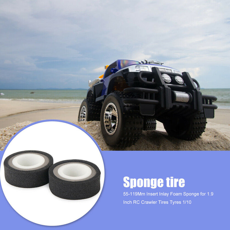 2pcs/Set Insert Inlay Foam Sponges for 1.9 inch 1/10 Scale RC Crawler Tires A