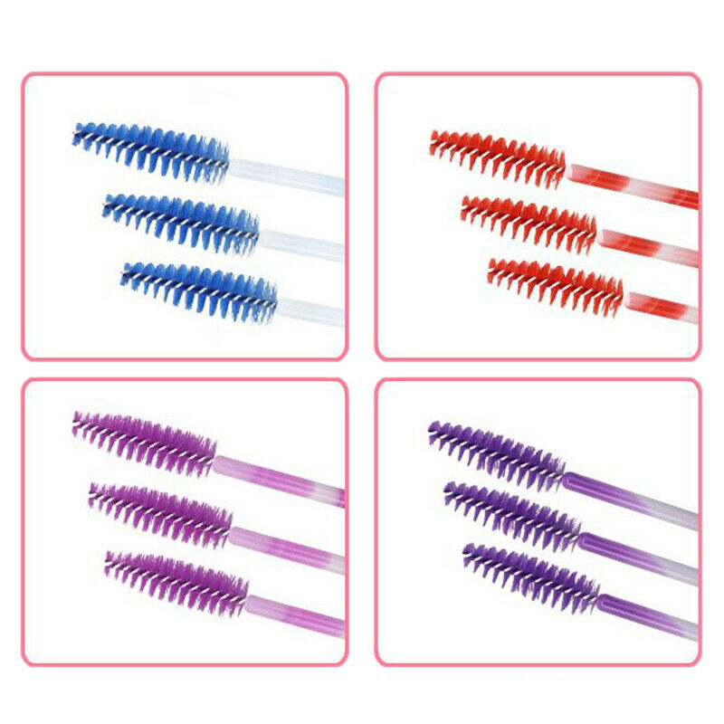 50Pcs Handle Disposable Mascara Wands Eyebrow Applicator Lash Makeup Brushe A9A8