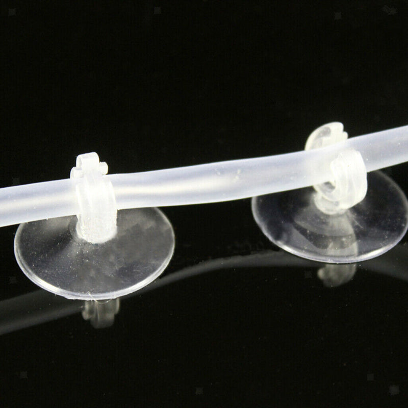 Pack of 20 Strong Self-adhesive Aquarium Suction Cup Clips Airline Tube Holders,