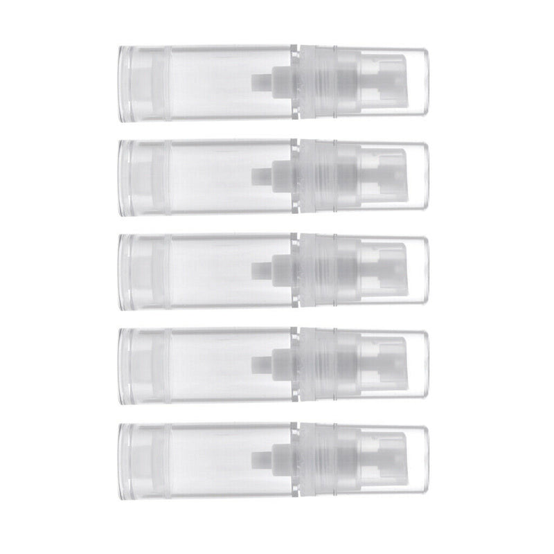 5PCS 5ml Clear Empty Refillable Airless Pump Toners Lotions Spray Bottles Fine