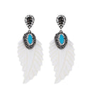 Simple Leaf Shape Acrylic Pendant Earrings Rhinestone Earrings Women'S Pend