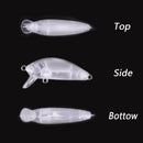 10pcs Unpainted Hard Bait Blank Crankbait Transparent Fishing Lure Bodies  PPE