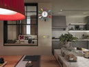 Modern Colorful Cutlery Kitchen Utensil Wall Clock Aluminum Spoon Fork Clock