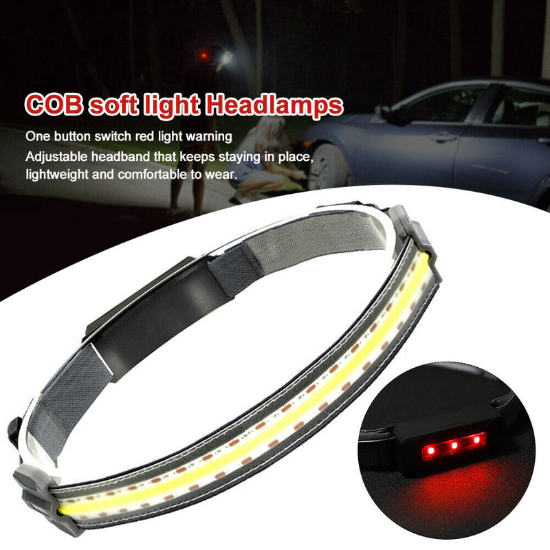 USB Rechargeable Wide Angle LED Headlamps Broadbeam For Adults Outdoor Running