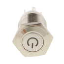 Switch Push Button On Off Latching 12v Red LED Stainless Steel 16mm
