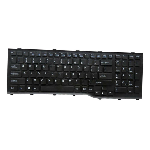 US Layout Replacement Laptop Keyboard Glossy Black Frame for Fujitsu Lifebook