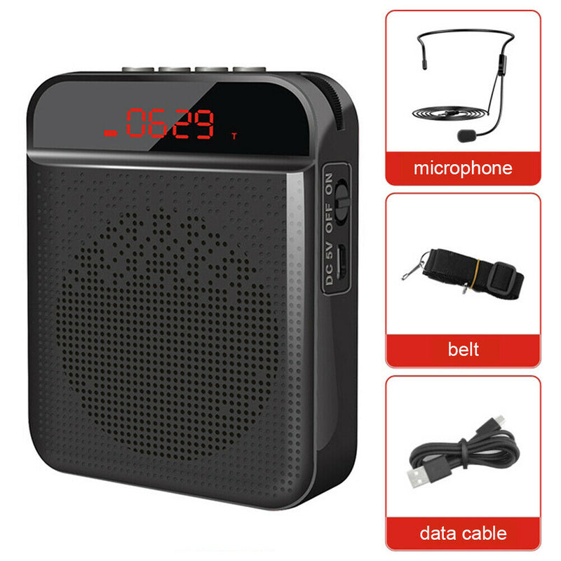 Portable Voice Amplifier Wired MicrophoneÃ‚Â Mini PA System Speaker (Black) A