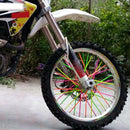 72 Pieces Universal Motocross Wheel Rim Spoke Wraps Skins Cover Sky Blue