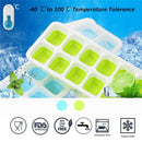 Ice Square Trays 2 Pack, Easy-Release Silicone and Flexible 14-Ice Trays wi C9H9
