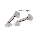 2 Pcs Stainless Steel Metric Screw Pitch 60+55 Degree Thread Measuring Gauge M&E