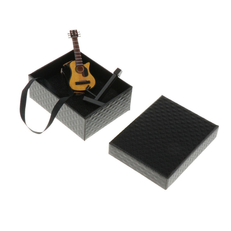 1/12 Miniatures Guitar (with Case and Stand) Musical Instruments Set