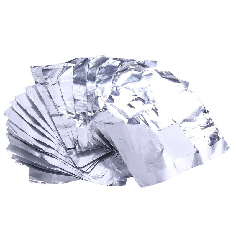 100pcs/bag Nail Art Tool Polish Nail Removal Tinfoil Sheet w/ Cotton inside