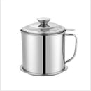 Container with Strainer Stainless Steel Oil Storage Can Strainer 1.2L with L Hn