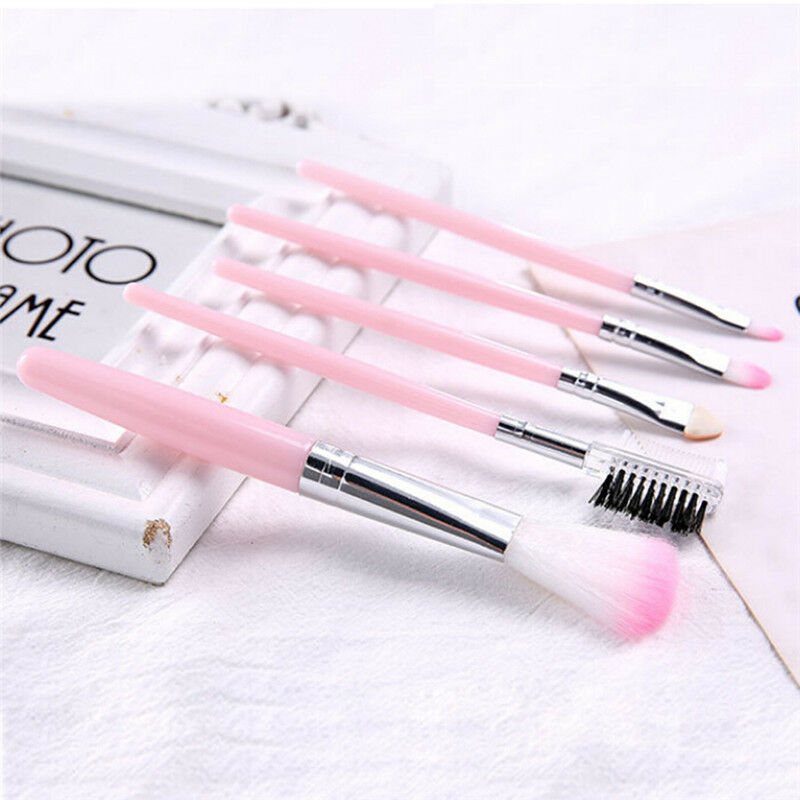 5Pcs Women Makeup Brush Eye Shadows Lipsticks Cosmetic Brushes Tools Set Kits Gw