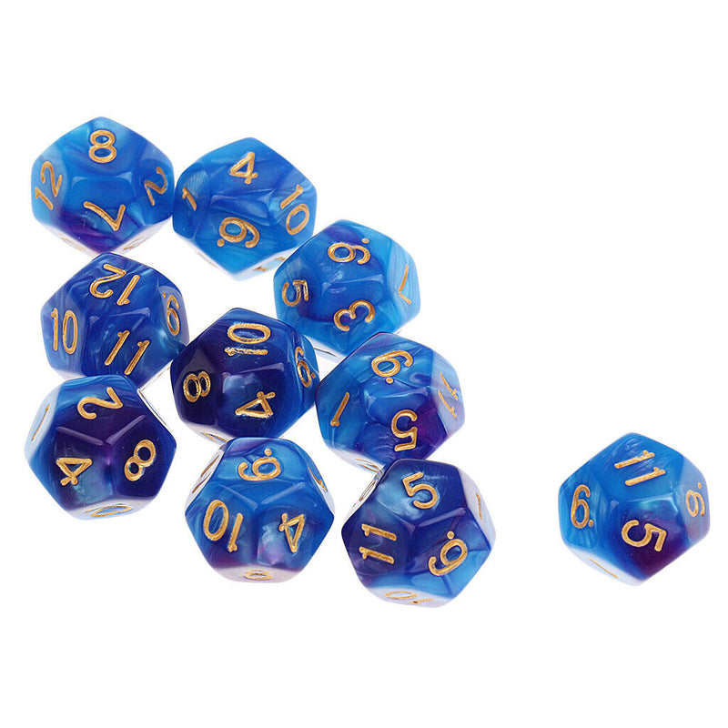 10pcs 12 Sided Dice D12 Polyhedral Dice for Dungeons and Dragons Table Games