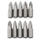 10Pcs Hex Shank Sliver PZ2 Drive Screwdriver Bit Set 25mm Power Tool