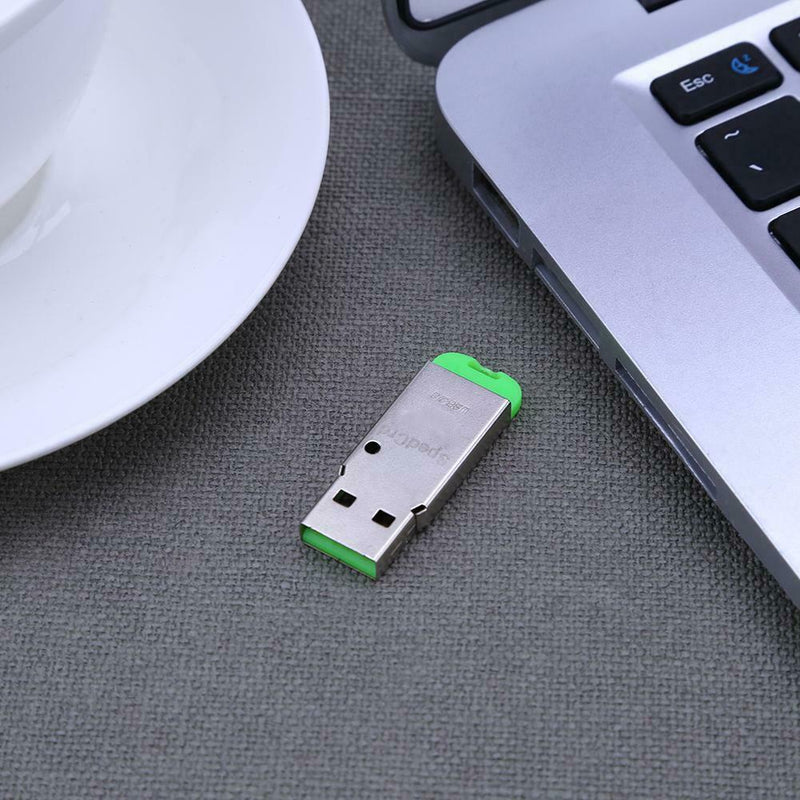 Mini Portable USB2.0 Port Metal Case Smart SD/TF Card for PC(Green)