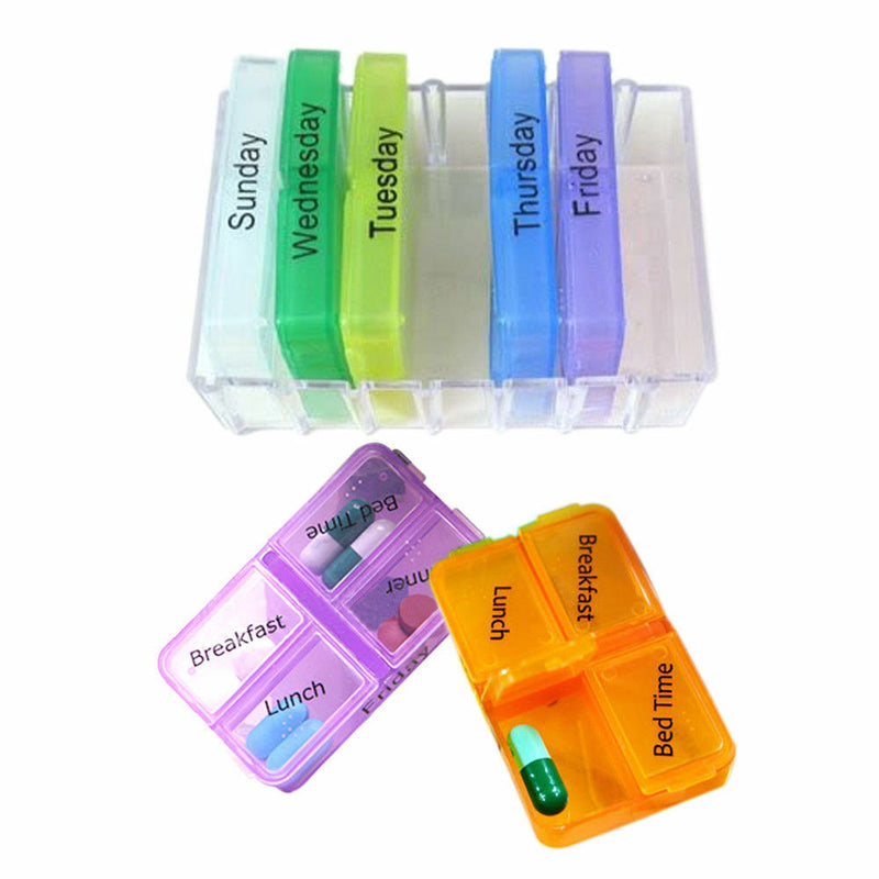 Portable Medicine Weekly Storage Pill 7 Day Tablet Sorter Box Container Case